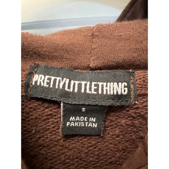 Pretty Little Thing Women’s Pullover Outdoor Gear Hoodie Sweatshirt Size S Brown - Picture 2 of 3